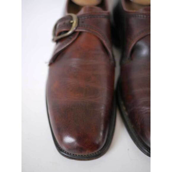 Vintage 50s Monk Strap NUNN BUSH Leather Euro Mod Buckle Loafers 7.5 40.5 Mens main image 7